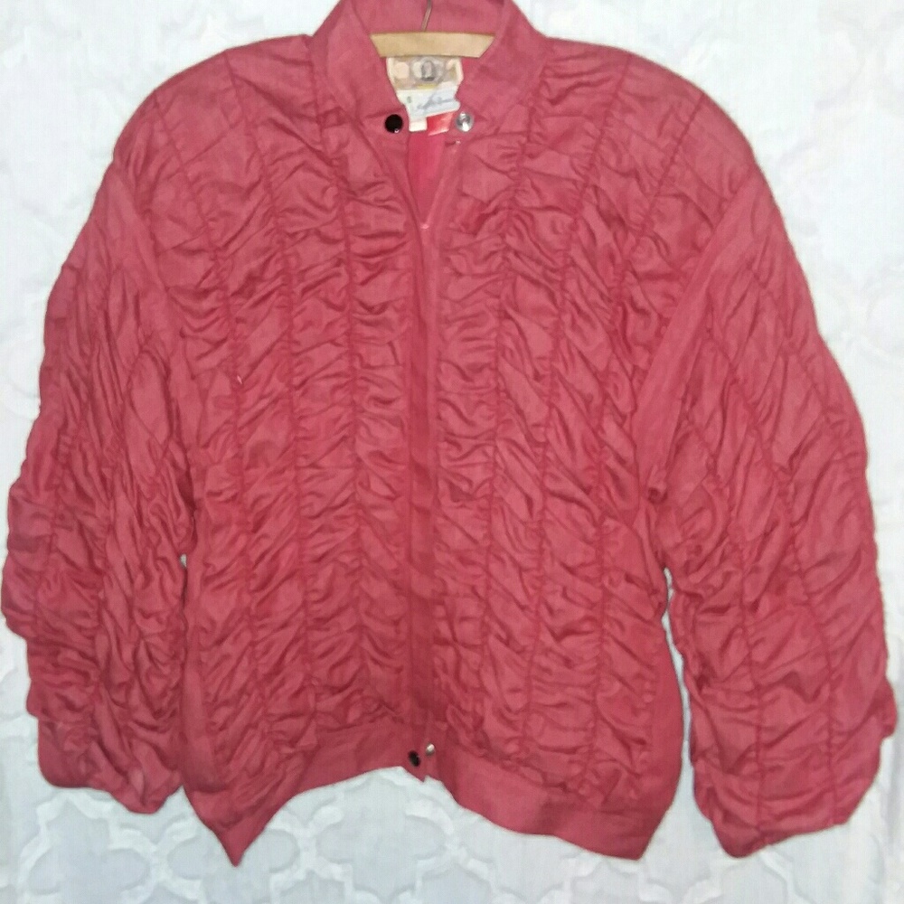 Bis Gary Ewing ruched bomber style jacket